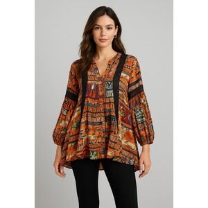Love Kyla Top Womens S Oversized‎ Boho Tunic Patchwork Parisian Festival